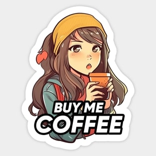 Cute coffee girl Sticker